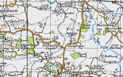 Old map of Broadlake in 1940