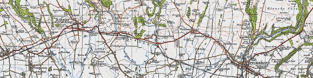 Old map of Sinnington in 1947