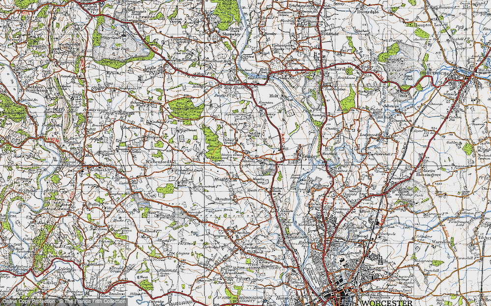Old Map of Sinton Green, 1947 in 1947
