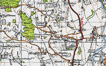 Old map of Sinton Green in 1947