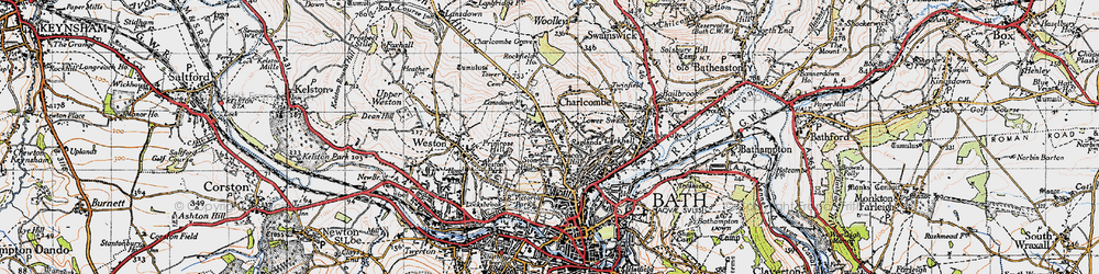 Old map of Sion Hill in 1946