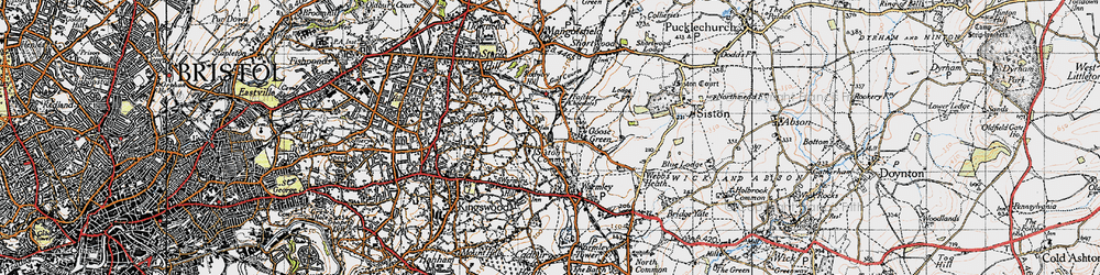 Old map of Siston Common in 1946