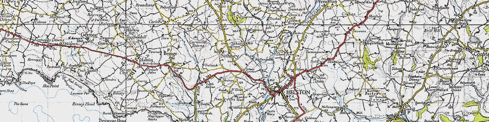 Old map of Sithney Common in 1946