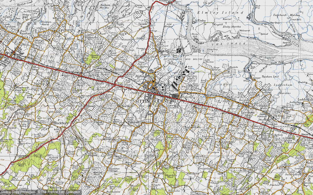 Old Map of Sittingbourne, 1946 in 1946