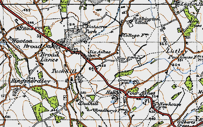Old map of Six Ashes in 1946