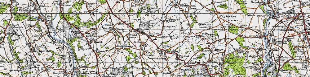 Old map of Six Ashes in 1946