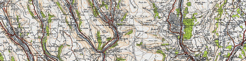 Old map of Six Bells in 1947