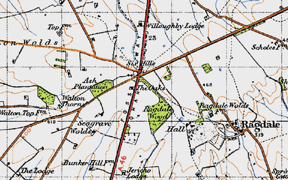 Old map of Wymeswold Lodge in 1946