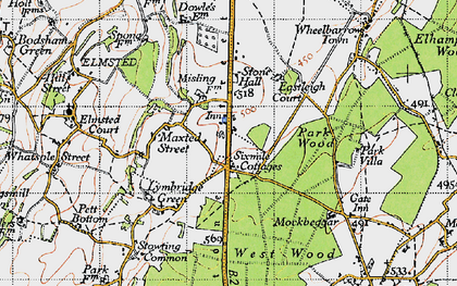 Old map of Sixmile in 1947