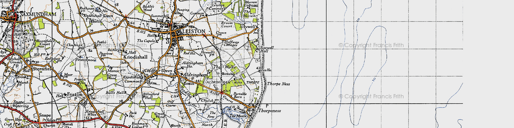 Old map of Sizewell in 1946