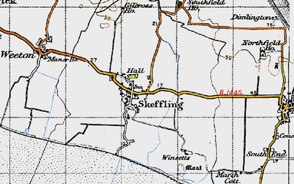 Old map of Skeffling in 1947