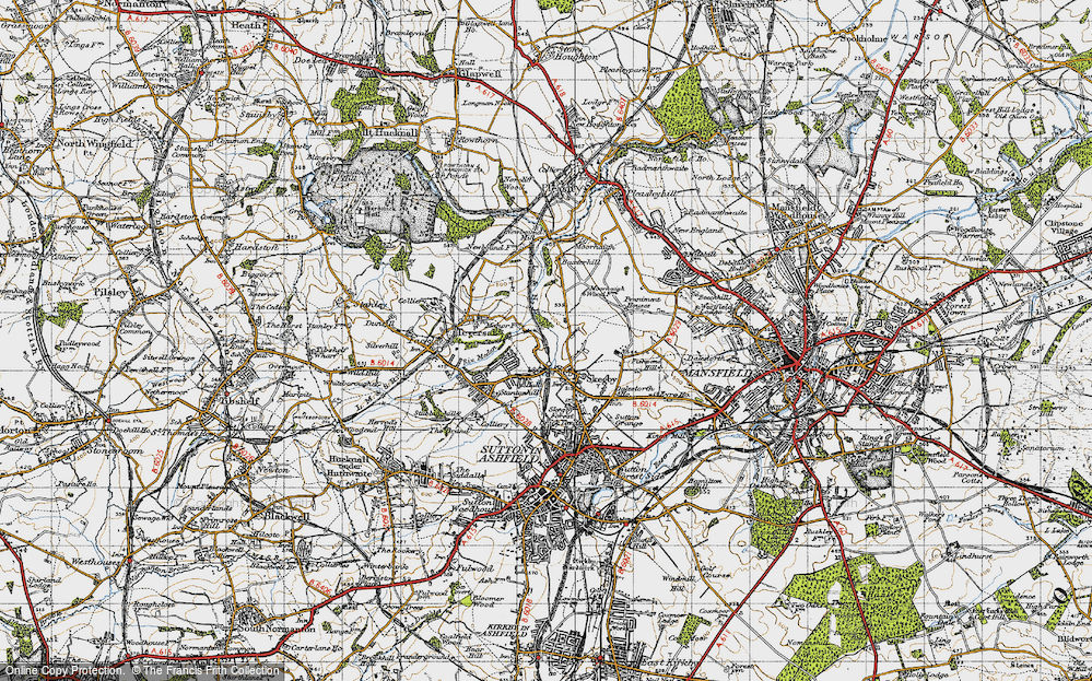 Old Map of Historic Map covering Baxterhill in 1947