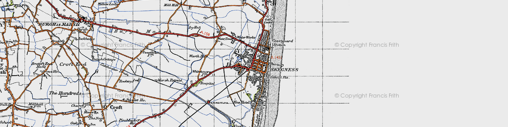 Old map of Skegness in 1946