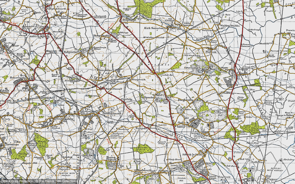 Old Map of Historic Map covering Barnsdale Bar in 1947