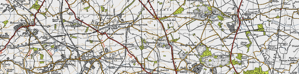 Old map of Barnsdale Bar in 1947