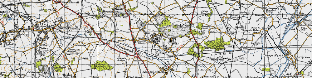Old map of Skellow in 1947