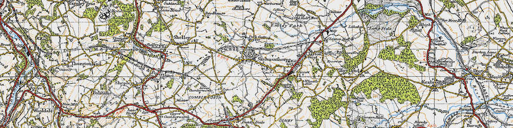 Old map of Skelmanthorpe in 1947