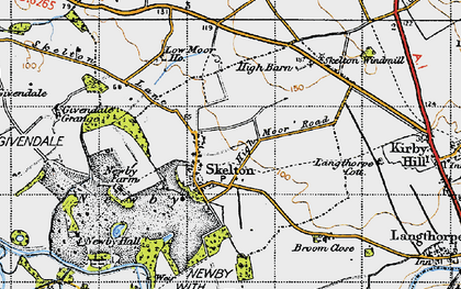 Old map of Skelton on Ure in 1947