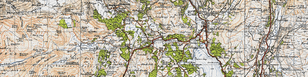 Old map of Skelwith Bridge in 1947