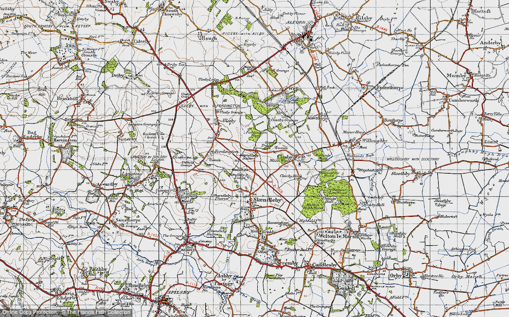 Old Map of Skendleby Psalter, 1946 in 1946