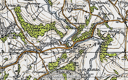 Old map of Skenfrith in 1947