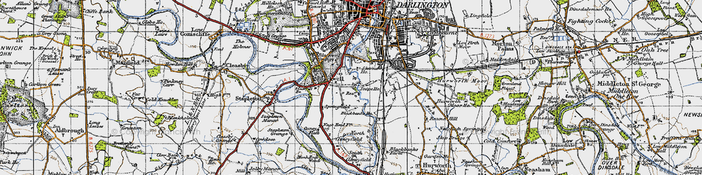 Old map of Skerne Park in 1947