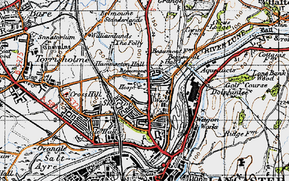 Old map of Skerton in 1947
