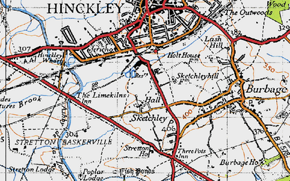 Old map of Stretton Baskerville Village in 1946