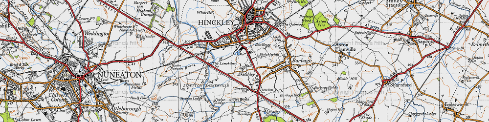 Old map of Sketchley in 1946