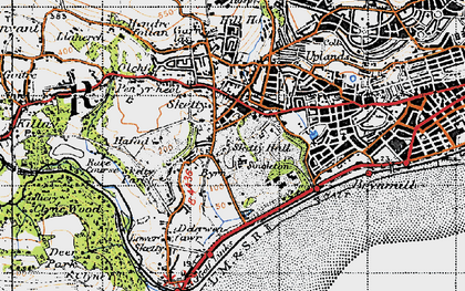 Old map of Sketty in 1947