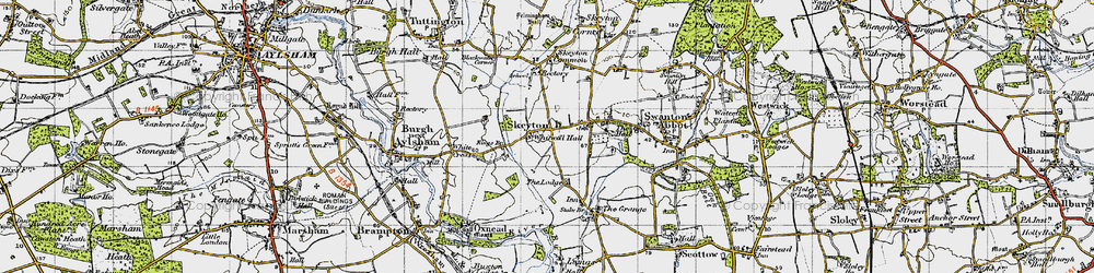 Old map of Blackwater Corner in 1945