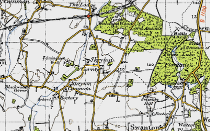 Old map of Felmingham Hall (Hotel) in 1945