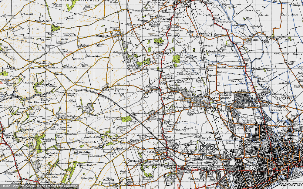 Old Map of Skidby, 1947 in 1947