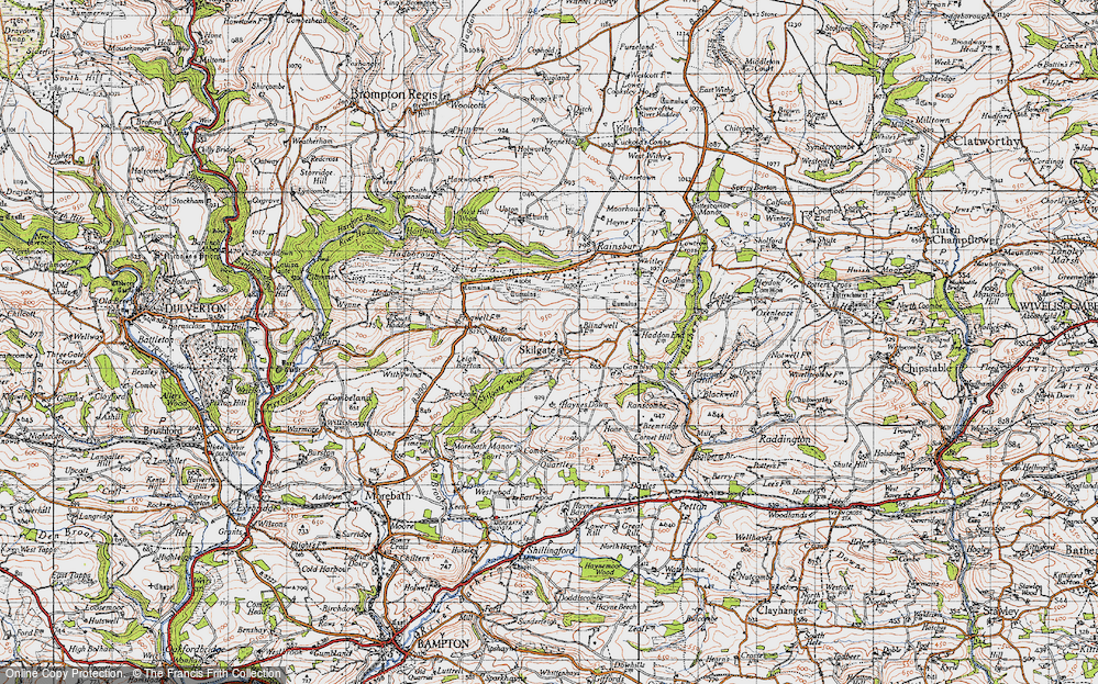 Old Map of Skilgate, 1946 in 1946