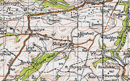 Old map of Skilgate in 1946