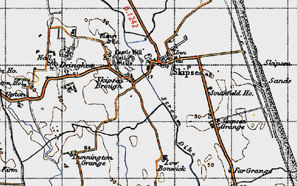 Old map of Skipsea Brough in 1947