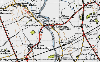 Old map of Skipton-on-Swale in 1947