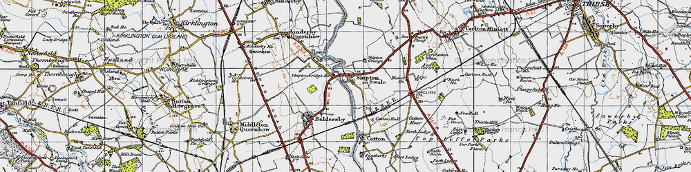 Old map of Skipton-on-Swale in 1947