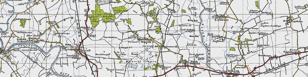 Old map of Skipwith in 1947