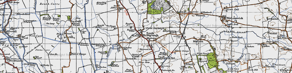 Old map of Benningholme Hall in 1947