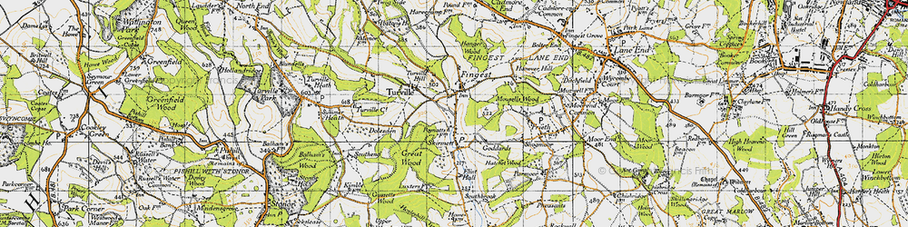 Old map of Skirmett in 1947