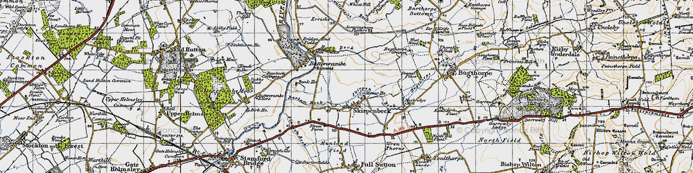 Old map of Skirpenbeck in 1947