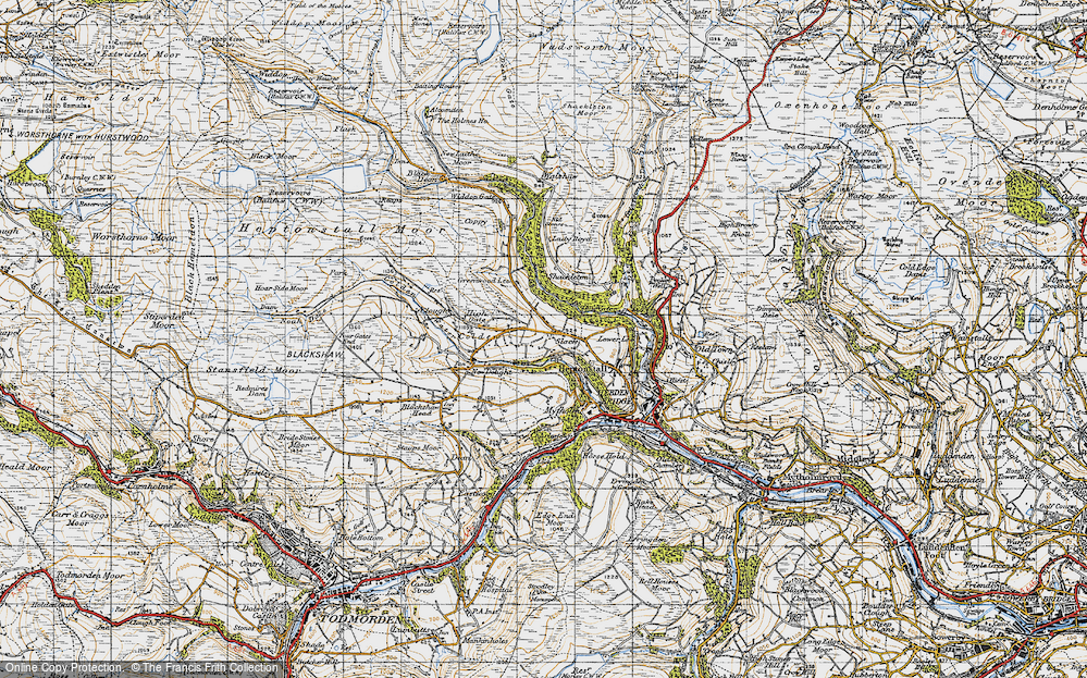 Old Map of Slack, 1947 in 1947