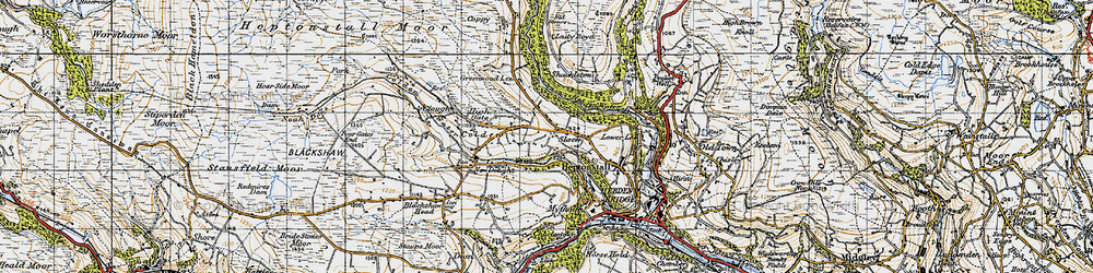 Old map of Slack in 1947