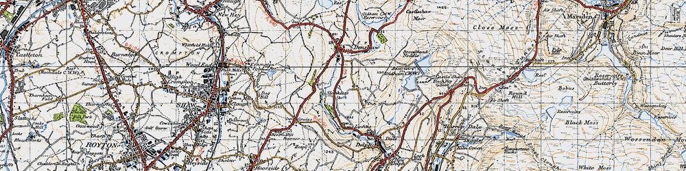 Old map of Slackcote in 1947