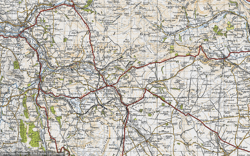 Old Map of Slackhall, 1947 in 1947