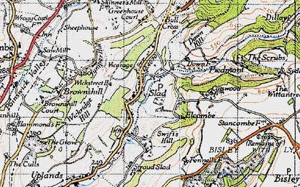 Old map of Slad in 1946