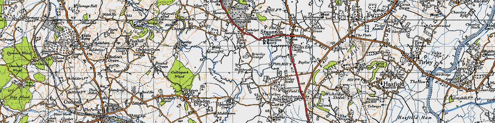Old map of Sladbrook in 1947
