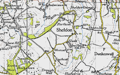 Old map of Slade in 1946