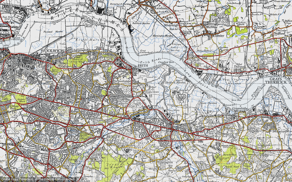 Old Map of Slade Green, 1946 in 1946